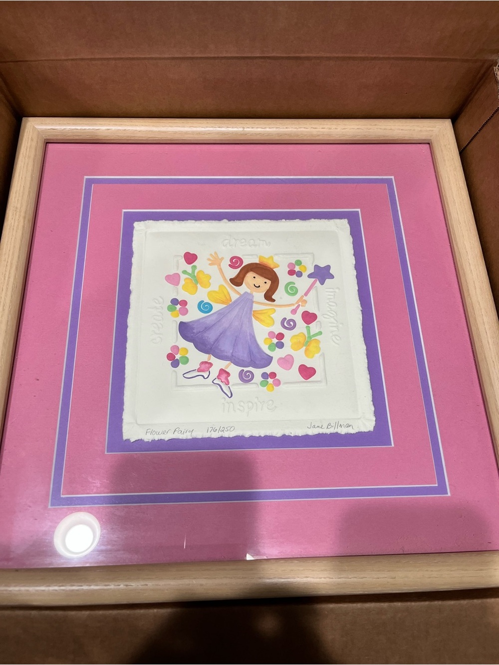 Flower Fairy Framed Wall Art - Pink & Purple